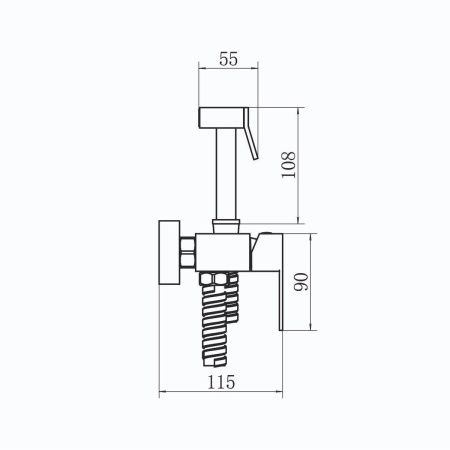 Смеситель для биде FASHUN A57504-7, черный
