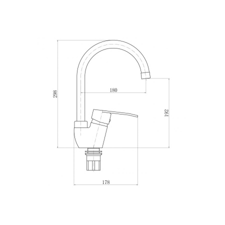 Смеситель для кухни PLStart PL4106, высокий излив