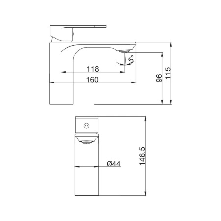 Смеситель для раковины FASHUN A1085-35, золото