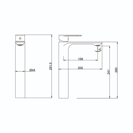 Смеситель для раковины FASHUN A5185-35 высокий, золото