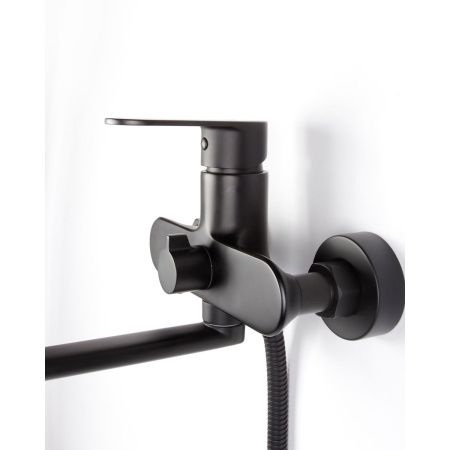 Смеситель для ванной FASHUN A2285-7 длинный излив, черный