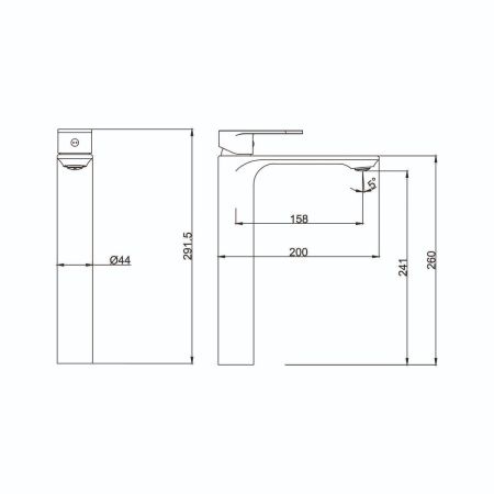 Смеситель для раковины FASHUN A5185-7 высокий, черный