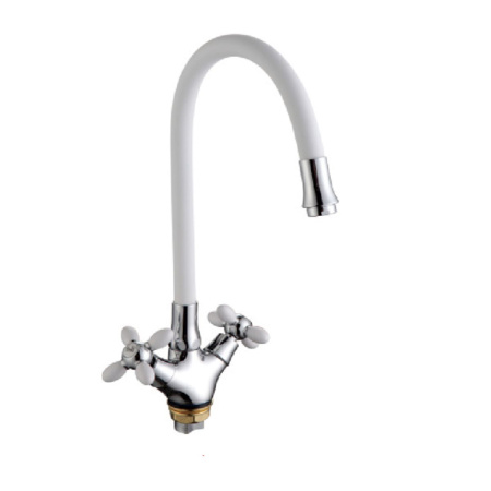 Смеситель для кухни FASHUN A44127-8 с гибким изливом, белый