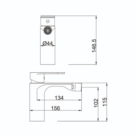 Смеситель для биде FASHUN A5085-7, черный