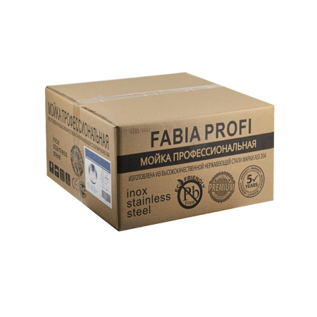 Мойка для кухни врезная FABIA PROFI 496423G графит из нержавеющей стали, 49.6*42 см с сифоном