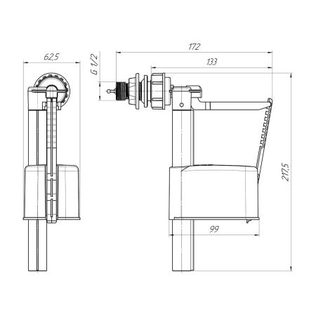 Клапан впускной боковой/пластик АНИ Пласт WC5050