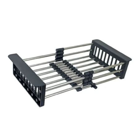 Коландер для кухонной мойки GERHANS K30300B графит из нержавеющей стали/ABC-пластика, 21.5*44*8.8 см раздвижной