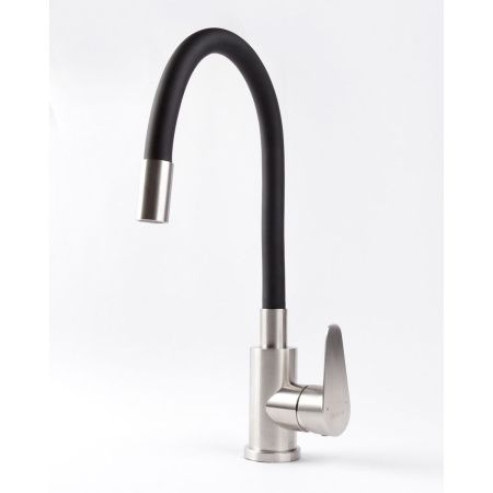 Смеситель для кухни OLIVE'S Olisan ST1010 STEEL с гибким изливом черный