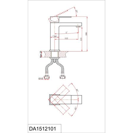 Смеситель для раковины D&K Bayern.Liszt DA1512107 матовое золото