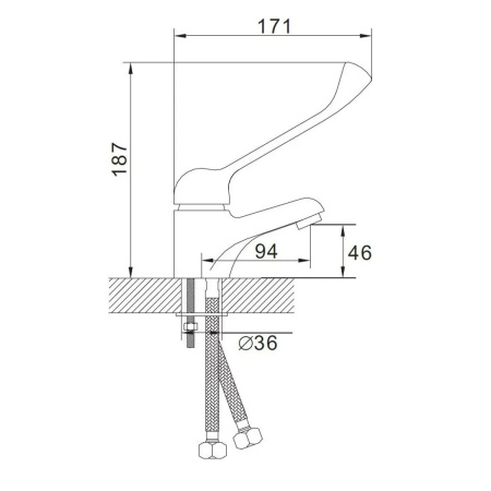 Смеситель для раковины Эверест B10-37 хирургический