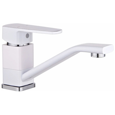 Смеситель для кухни Эверест B45-0277 длинный излив, белый