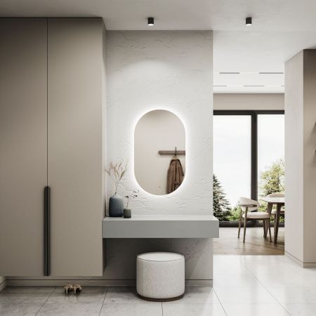 Зеркало Fleur Led 600х1000 с бесконтактным сенсором, холодная подсветка ЗЛП532