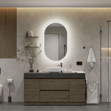 Зеркало Fleur Led 600х1000 с бесконтактным сенсором, холодная подсветка ЗЛП532