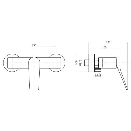 Смеситель для душа FASHUN A2086-7 Черный без излива