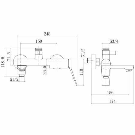 Душевая стойка FASHUN A2486-7 черный с изливом