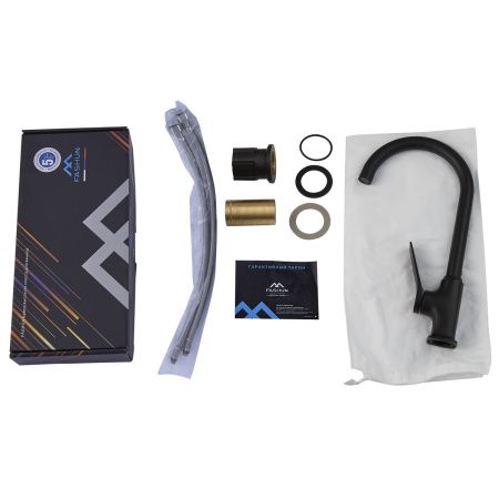 Смеситель для кухни FASHUN A4086-7 Черный с высоким изливом