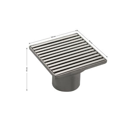 Трап САНАКС 1187 нержавеющая сталь сатин 100х100 выход 50 мм, бронза, вертикальный-крышка литая, с уникальной системой слива воды