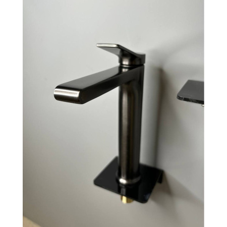 Смеситель для раковины Shevanik S8311T оружейная сталь