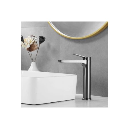 Смеситель для раковины Shevanik S8311T оружейная сталь