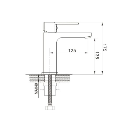 Смеситель для раковины Shevanik S9701T оружейная сталь