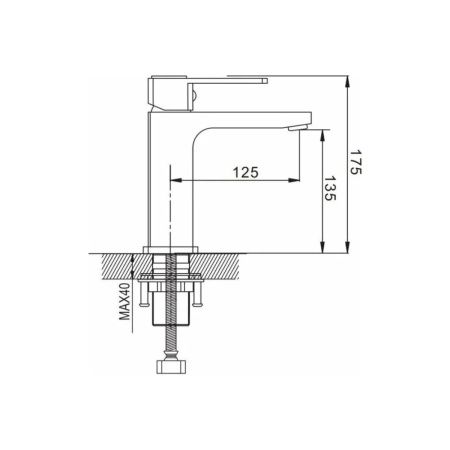 Смеситель для раковины Shevanik S9701H черный