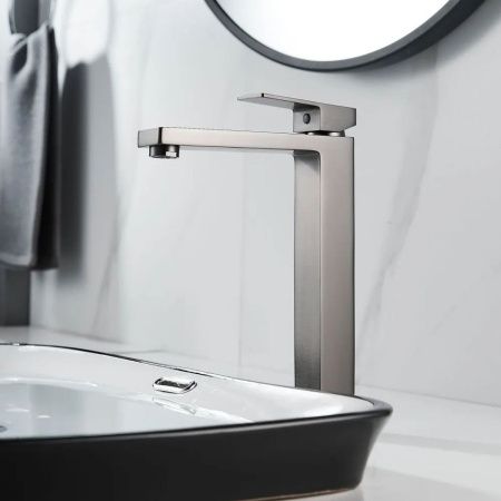 Смеситель для раковины Shevanik S9611T оружейная сталь