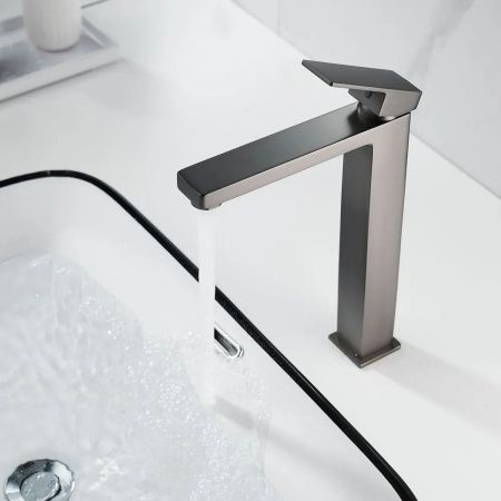 Смеситель для раковины Shevanik S9611T оружейная сталь