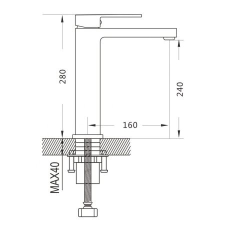 Смеситель для раковины Shevanik S9611T оружейная сталь
