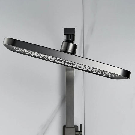 Душевая система Shevanik S7036T нержавеющая сталь, оружейная сталь