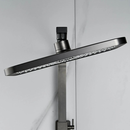 Душевая система Shevanik S7036T нержавеющая сталь, оружейная сталь