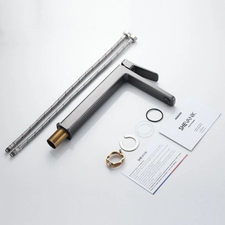 Смеситель для раковины Shevanik S9911T оружейная сталь