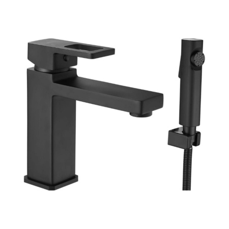 Смеситель для раковины Shevanik S8271H с гигиеническим душем, черный