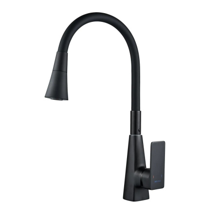 Смеситель для кухни Shevanik S543H-3 гибкий излив, черный