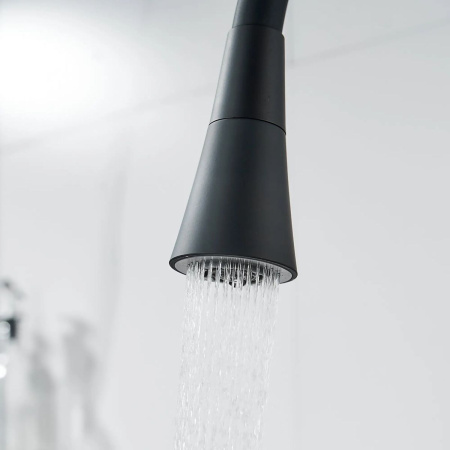 Смеситель для кухни Shevanik S543H-3 гибкий излив, черный