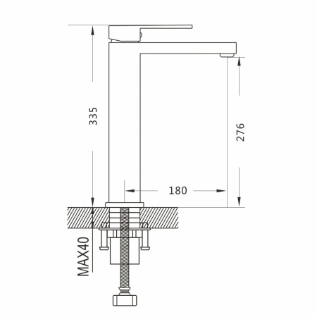 Смеситель для раковины Shevanik S7011T нержавеющая сталь, оружейная сталь