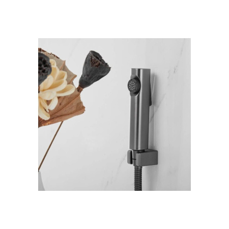 Смеситель для раковины Shevanik S8271T с гигиеническим душем, оружейная сталь