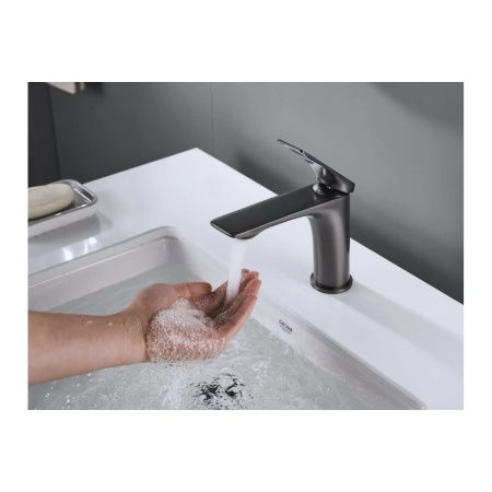 Смеситель для раковины Shevanik S9101T оружейная сталь