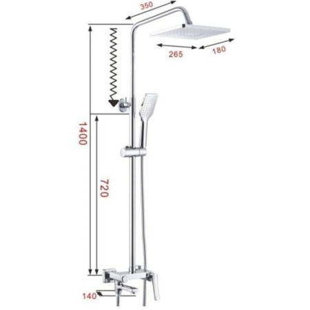 Душевая система Shevanik S9636 хром