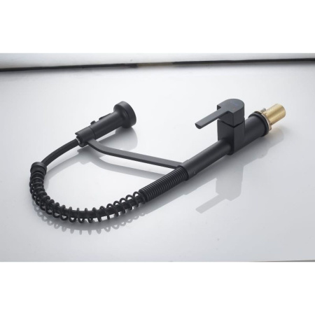 Смеситель для кухни Shevanik S963H гибкий излив, черный