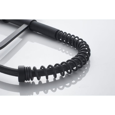 Смеситель для кухни Shevanik S963H гибкий излив, черный