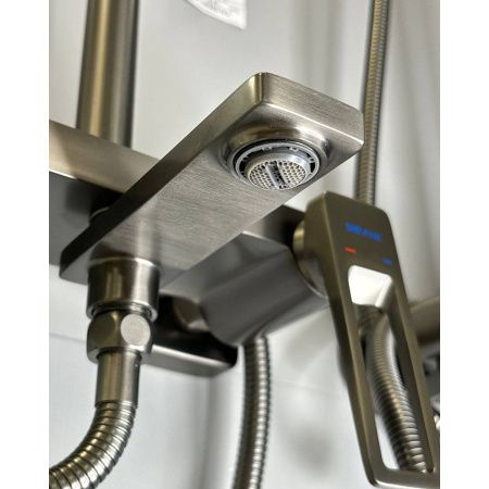 Душевая система Shevanik S8236T оружейная сталь