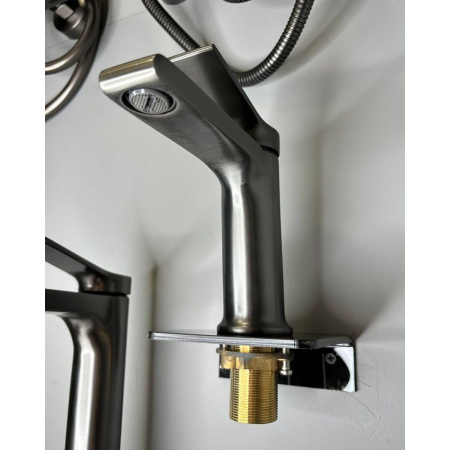 Смеситель для раковины Shevanik S8301T оружейная сталь