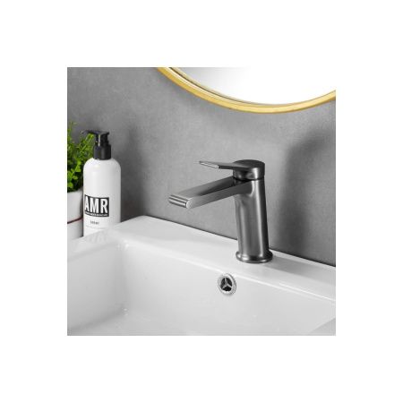 Смеситель для раковины Shevanik S8301T оружейная сталь