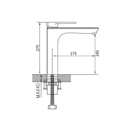 Смеситель для раковины Shevanik S8511T высокий, оружейная сталь