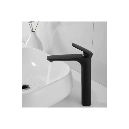 Смеситель для раковины Shevanik S8511H высокий, черный