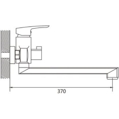Смеситель для ванны Shevanik S8522 с изливом 35 см, хром