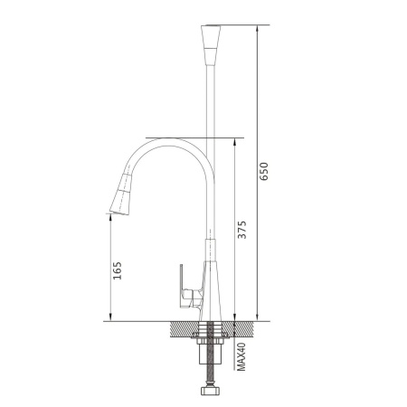 Смеситель для кухни Shevanik S543C-1 гибкий излив, белый