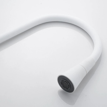 Смеситель для кухни Shevanik S543C-1 гибкий излив, белый