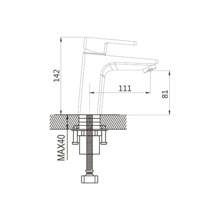 Смеситель для раковины Shevanik S8201H черный