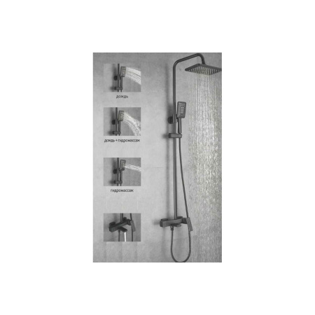 Душевая система Shevanik S8936H черный/матовый